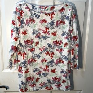 Loft Outlet 3/4 sleeve boat neck multi floral L